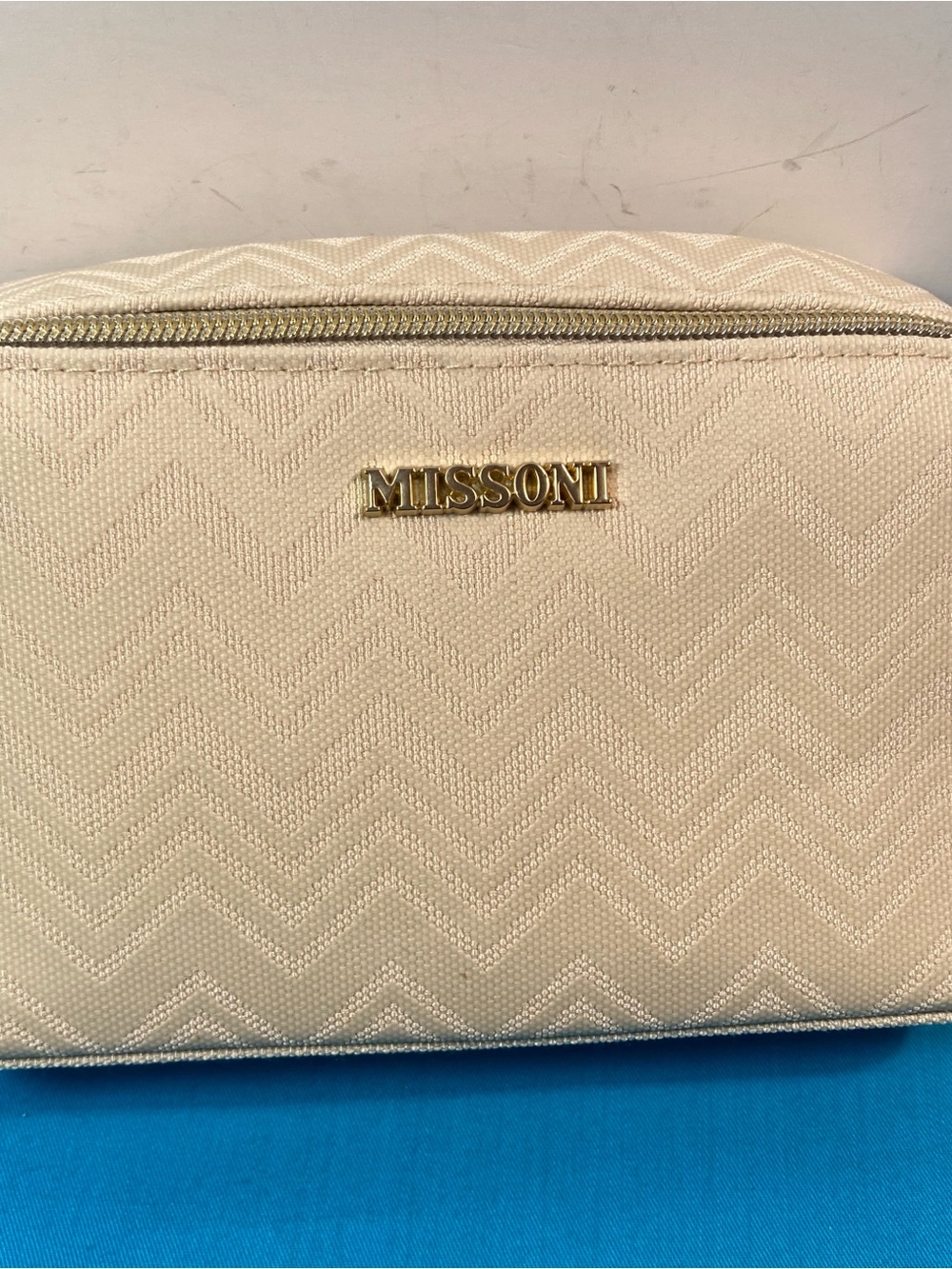 Missoni Delta Cosmetic Case with Gold Logo